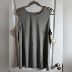 REEBOK NWT Dark Gray Tank Top Gym Women's Sz 2 XL